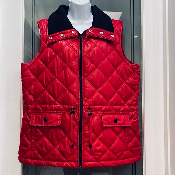 Style & Co ladies puffer vest jacket size XL red with black trim price is firm - Picture 1 of 5